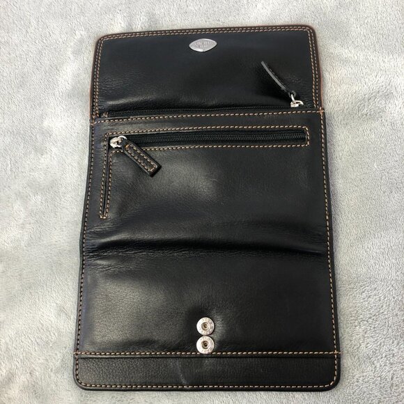 NWOT The Trend Long Italian Black Leather Wallet - Picture 6 of 11
